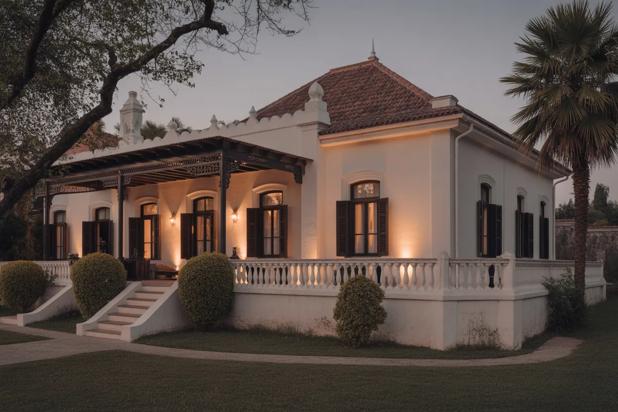 Old heritage villa with colonial architecture, vintage details, and classic charm